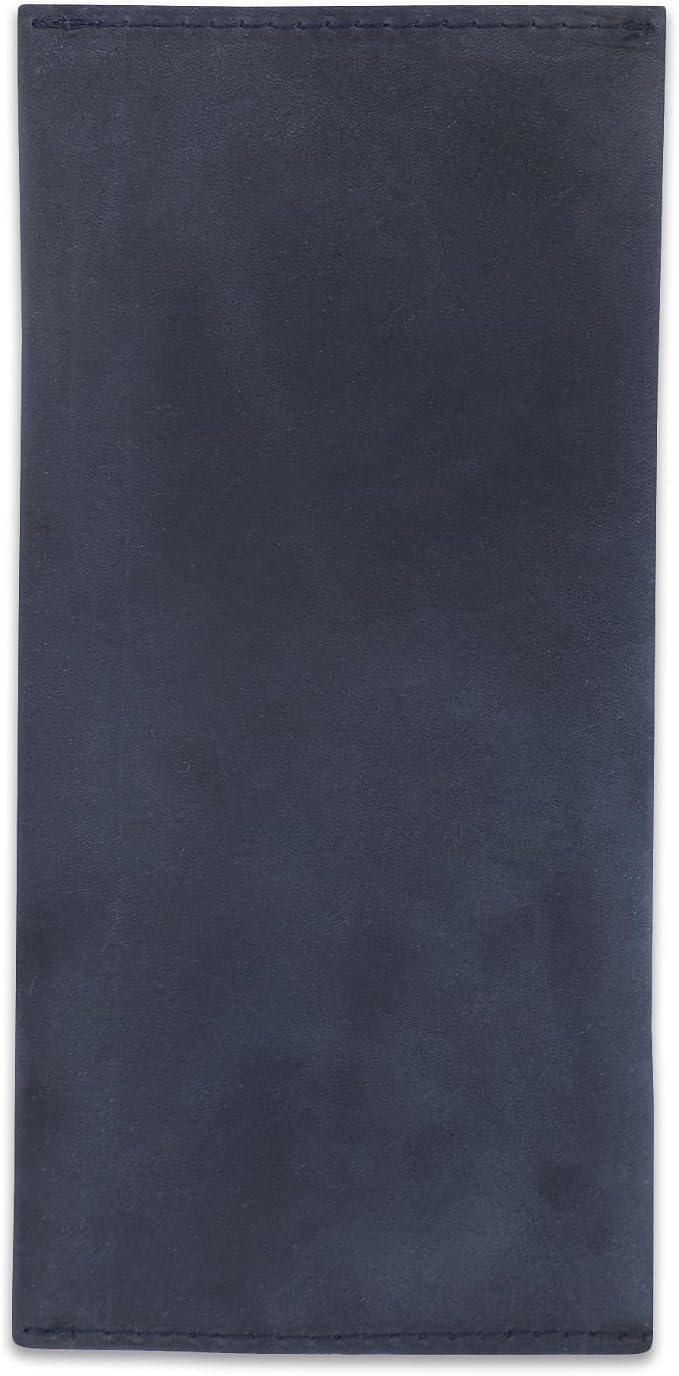 Leather Currency Pouch Large Flap Continental Wallet, Utility Organizer Bag for Cash Coins Travel Leather Money Pouch Currency Envelope Storage Bag and Cash Organizer for Men Women (Blue)