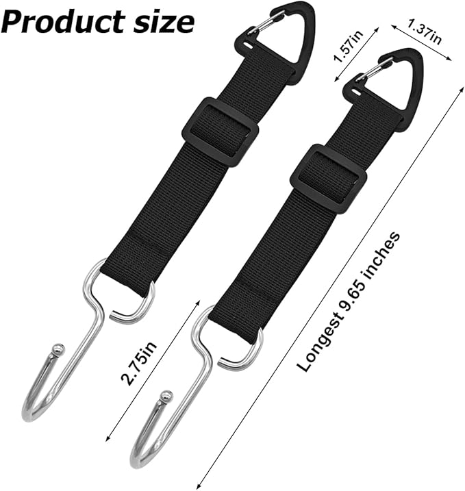 Zpana Car Seat Headrest Hooks, 4PCS Adjustable Hidden Clip Vehicle Hanging Holder for Purse Bags Coats, Automotive Interior Seat Back Storage Hanger Organizer Accessories, Universal Fit