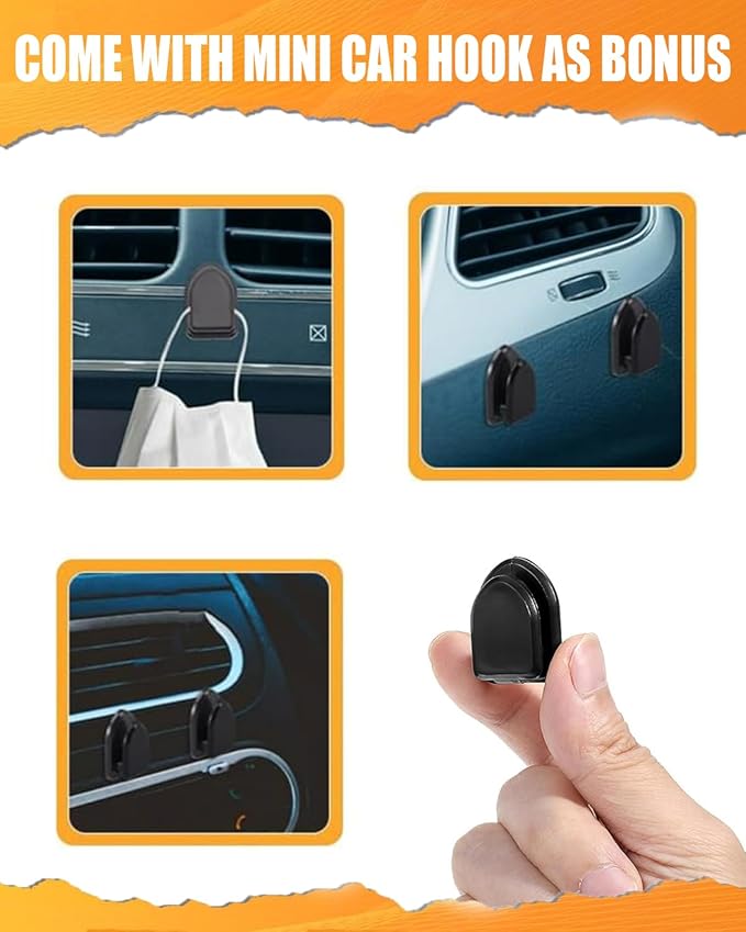 Purse Hook for Car, Car Hooks for Headrest Universal Purse Holder for Car, Bling Car Seat Hooks for Headrest, Car Seat Back Storage Hook (2 Pack, Gray)