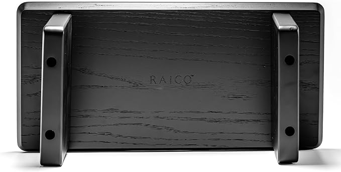 Raico Desk Shelf Setup Mini Monitor Stand, Compact Black Wood Organiser, Ergonomic Home Office Accessory (Black | 18.8 Inches)