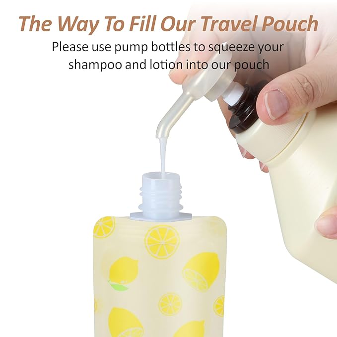 PACKISM 13 Pack Travel Pouches for Toiletries, 3 oz TSA Approved Liquid Containers, Leak Proof Squeeze Bags for Cruise & Camping, Space Saving Refillable Carriers, Brilliant Yellow Lemon