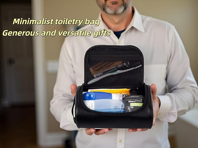 Personalized Small Toiletry Bag for Men,Minimalist Travel Toiletry Organizer Dopp Kit Water-resistant Makeup Bag for Travel Essentials,Travel Gifts For Men Unique