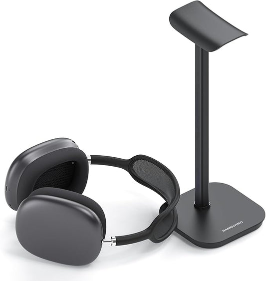 Headphone Stand, Desktop Headset Holder Heavy Base Desk Earphone Stand Aluminum Gaming Headset Hanger Rack for AirPods Max, AirPods, AirPods Pro, Sony, Beats, Bose, Razer and More(Black)