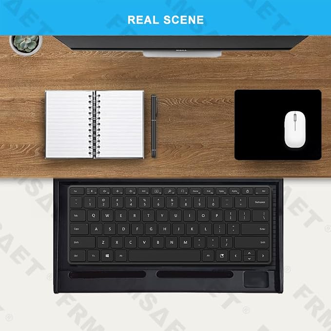 FRMSAET Office Furniture Accessories Keyboard Drawer Under Desk Multipurpose Tray with Adjustable Height Bracket-for Organize Keyboard,Tool,Pencil,Eraser (Large,Black)