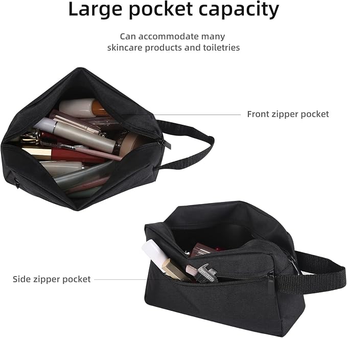 Icramsy Travel Toiletry bag Toiletry bag for women men Hanging Cosmetic bag Travel accessories for Women Men (Black)