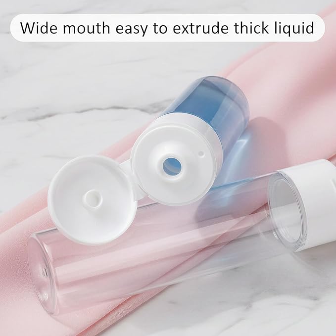 Travel Bottles for Toiletries 9 PCS 3.4oz TSA Approved Travel Size Containers Leak Proof Plastic Squeeze Bottle Small Cream Jars & Refillable Spray Bottle for Shampoo Conditioner Toner(Clear)