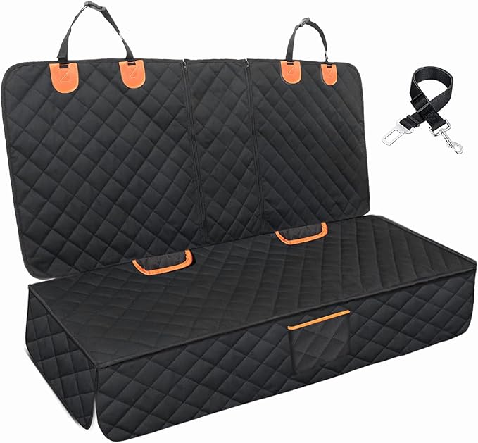 Dog Car Seat Cover for Back Seat Bench Cover, Compatible for Armrest 100% Waterproof & Nonslip Backseat Protector for Pet （Standard）