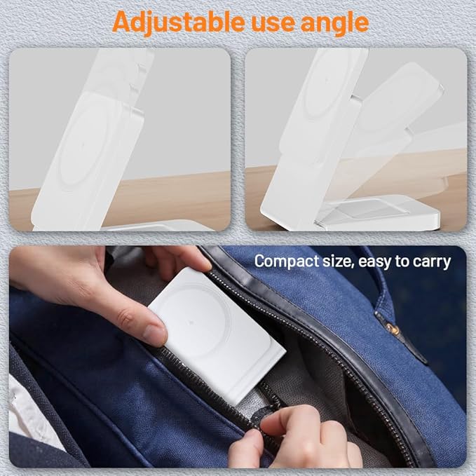 3 in 1 Wireless Charger Station for Multiple Devices, Foldable Magnetic Charging Stand, Portable Fast Travel Charger for iPhone 17/16/15/14/13/12 Pro Max/AirPods 2/3/4/Pro iWatch Ultra Series