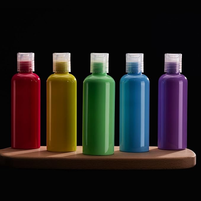 Travel Bottles for Toiletries 3.4 oz - Travel Size Containers for Shampoo Plastic - Small Empty Lotion Squeeze Bottle for Liquid TSA Approved - Leak Proof Mini Conditioner Refillable 5Color 100ml