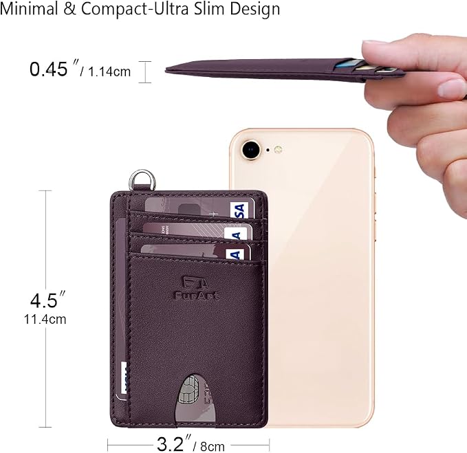 FurArt Slim Minimalist Wallet, Front Pocket Wallets, RFID Blocking, Credit Card Holder for Men