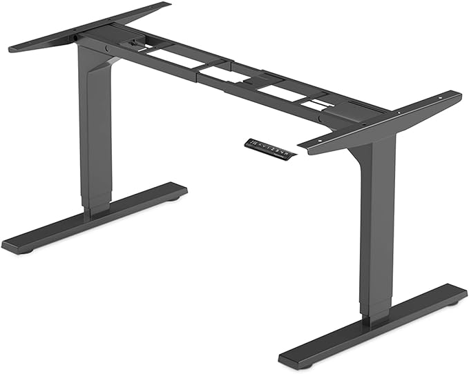 PROGRESSIVE AUTOMATIONS Electric Standing Desk Frame Dual Motor - Adjustable Height and Width, 3 Stages Legs for sit Stand Home Office Desks Suites Tops from 48" to 73" FLT-02 Black