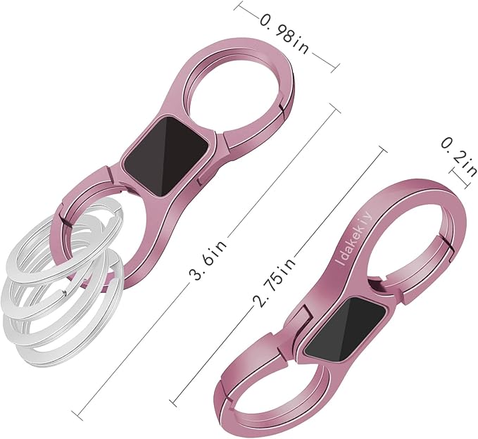Idakekiy Key Chain Quick Release Spring with 4 Key Rings Heavy Duty Car Keychain Organizer for Men and Women