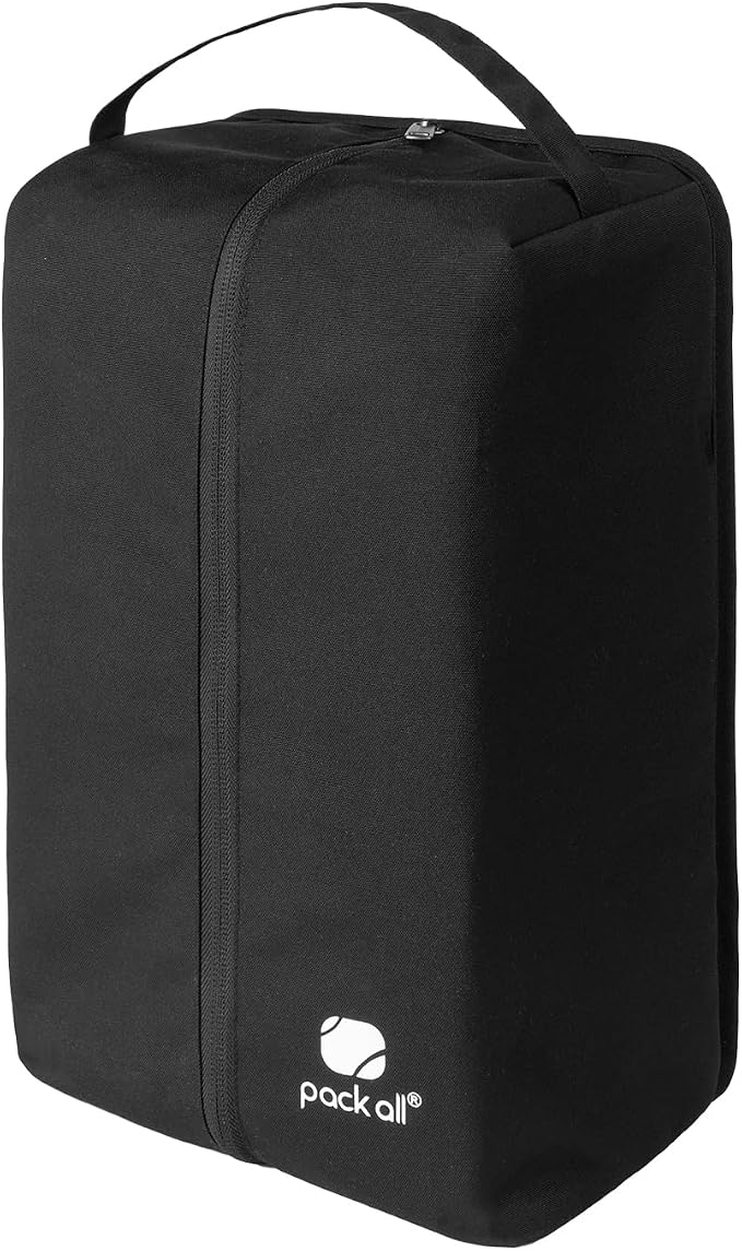 pack all Plus-Sized Stylish Shoe Bag for Travel, Water-Resistant Shoe Pouch for Gym, Smell-Proof Soccer Cleats Bag for Sport (Black)