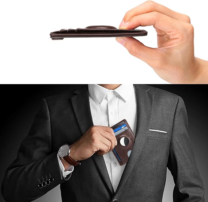 FALAN MULE Slim Wallet Men RFID blocking Leather Stylish Minimalist Front Pocket Wallets for Men