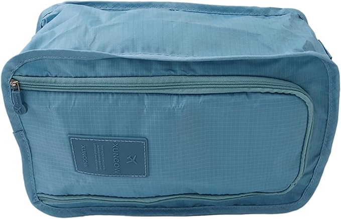 Travel Shoe Bags Foldable Waterproof Nylon with Zipper for Men & Women,Sky Blue