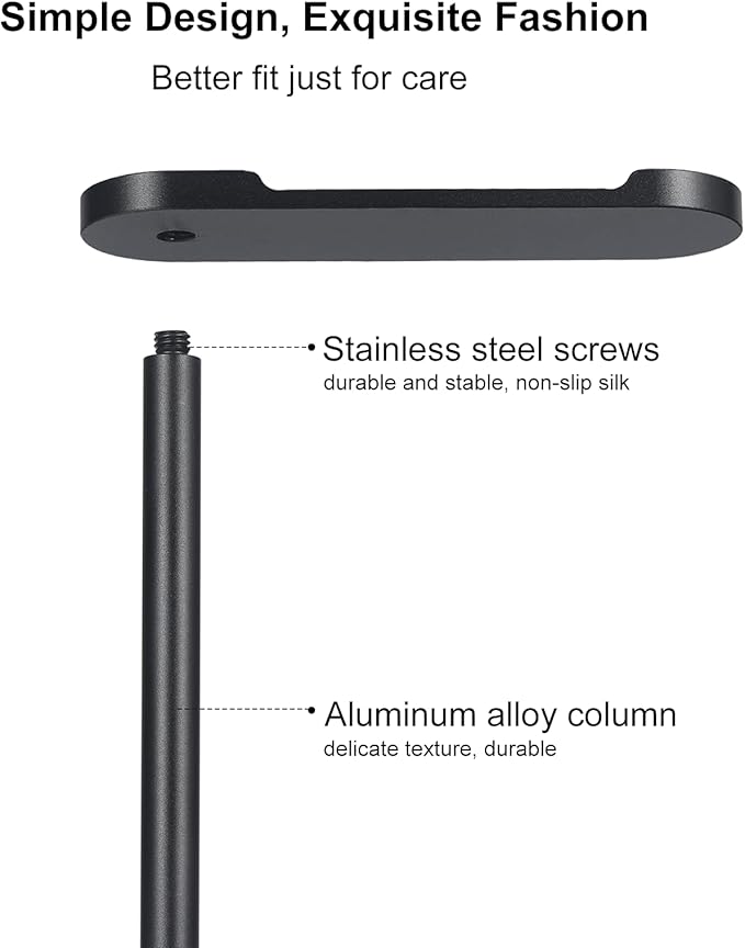 Headphone Stand Aluminum, Headset Holder with Solid Metal Base for Desk, Compatible with Most Headphones (Black)