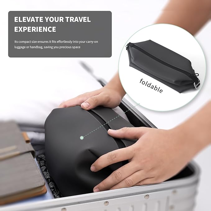 6"x 9.84" 4.5L Large Silicone Toiletry Bag,Waterproof Leakproof Foldable Travel Organizer,Dopp Kit Alternative for Men & Women,Grey