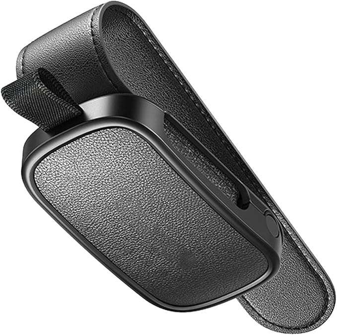 Magnetic Leather Eyewears Holder Sunglass Clip Suitable For Car Visors Secure ABS PC Design Easy Installation