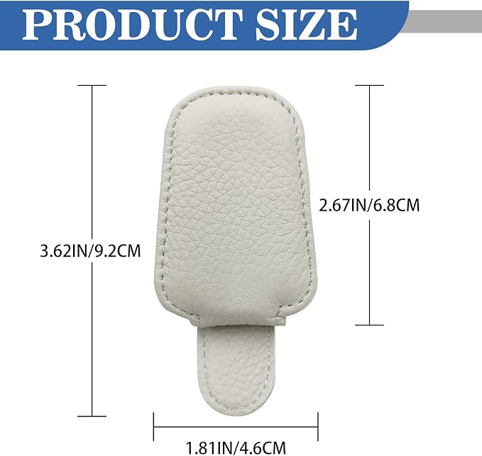 Car Glasses Holders Sun Visor Magnetic Leather Sunglass Holder for Car Suitable for Glasses Car Visor Accessories Universal for Most Car Sun Visor, Beige