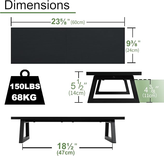 TEAMIX 42 inch+24 inch Monitor Stand Wood & Steel Desktop Riser for for Desktop Office Desk Organizers