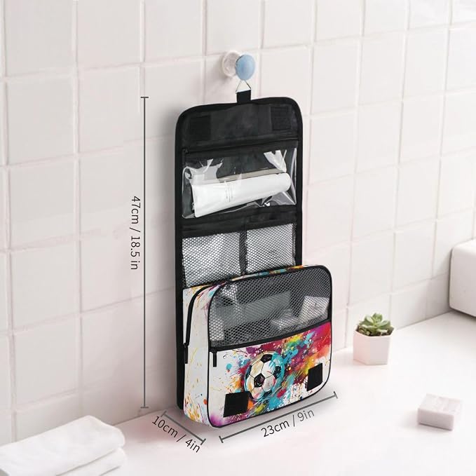 senya Hanging Travel Toiletry Bag 1159 Football Soccer Kit Makeup Case Cosmetics Organizer for Men Women