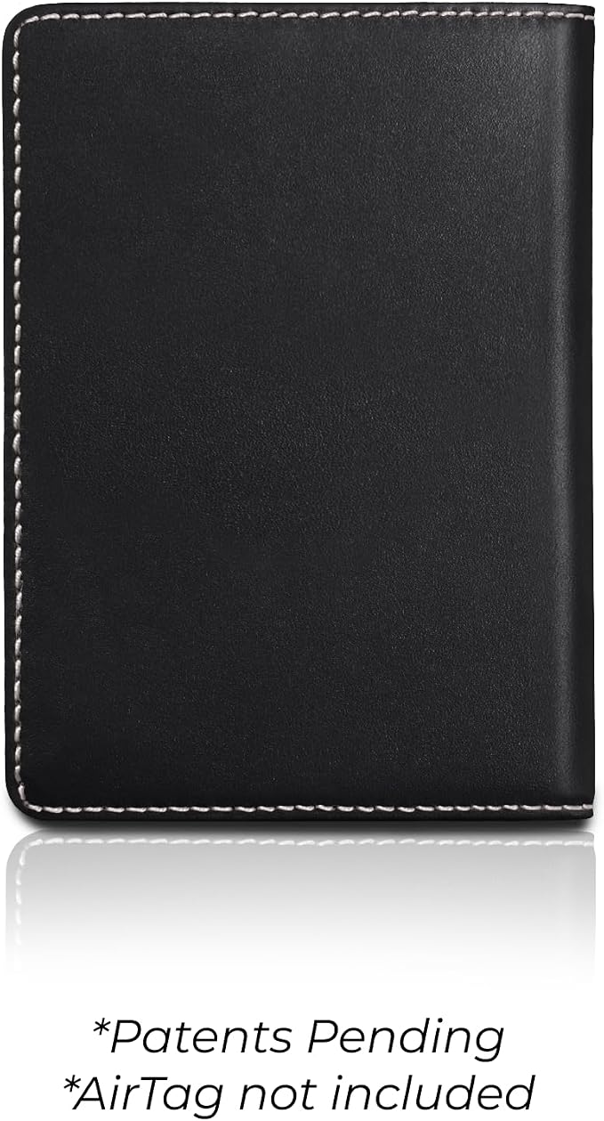 Kings Loot Passport Holder Wallet – RFID Blocking Leather Travel Wallet with Built-in Airtag Holder – Holds 1-6 Cards & Passport – Easy Pull Tab – Slim & Stylish Wallets (Onyx)