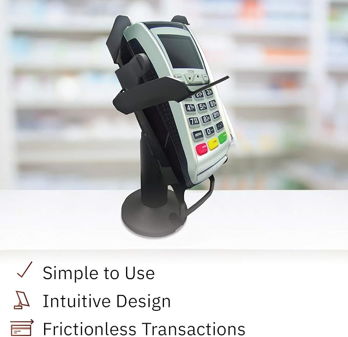 DCCStands Swivel and Tilt Ingenico ICT220/250 Terminal Stand, Screw-in and Adhesive with Key Locking Mechanism