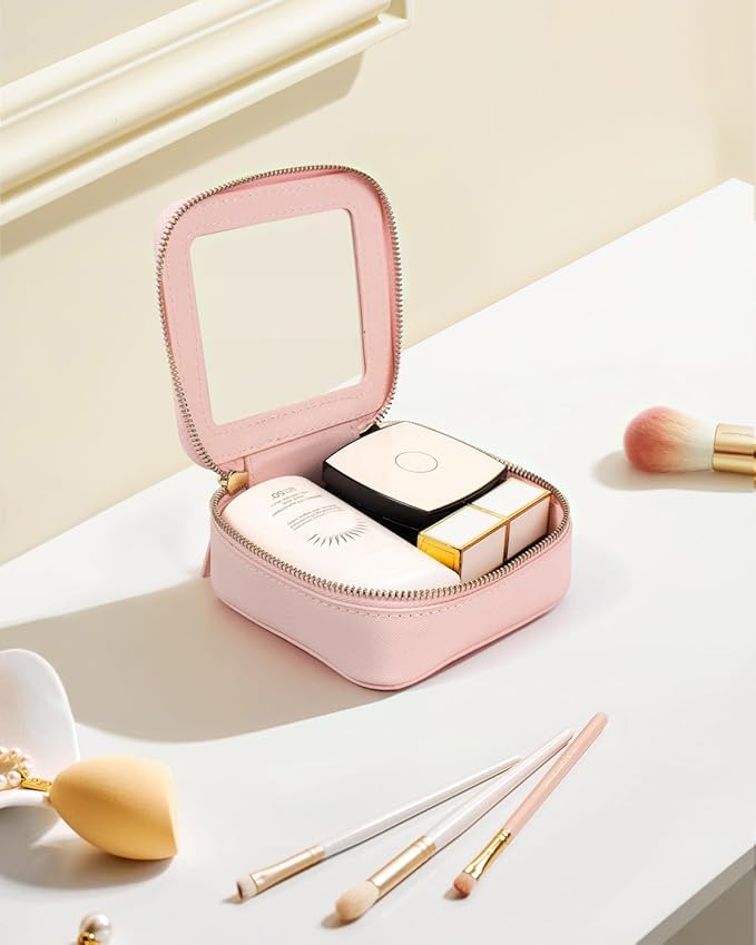 Travel Clear Makeup Bag Set, TSA Approved Cosmetic Bag Case with Zipper Portable Makeup Pouch Toiletry Bag Traveling Cosmetic Organizer Storage Bag Car Organizer Car Essentials