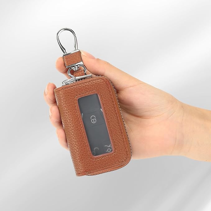 SENDEFN Universal Car Key Fob Case Leather Smart Remote Keychain Protector Holder