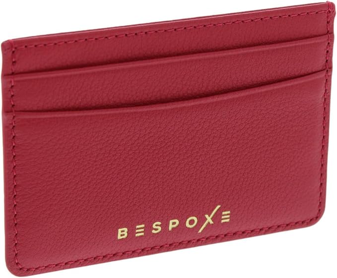 Slim Minimalist Front Pocket RFID Blocking Leather Wallets for Men and Women - Pomegranate Red