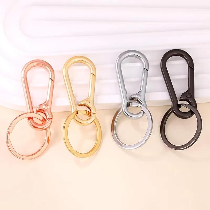 Metal Keychain Key Ring with Clip – Sleek Organizer for Car & Home – Purse Hook for Women & Men