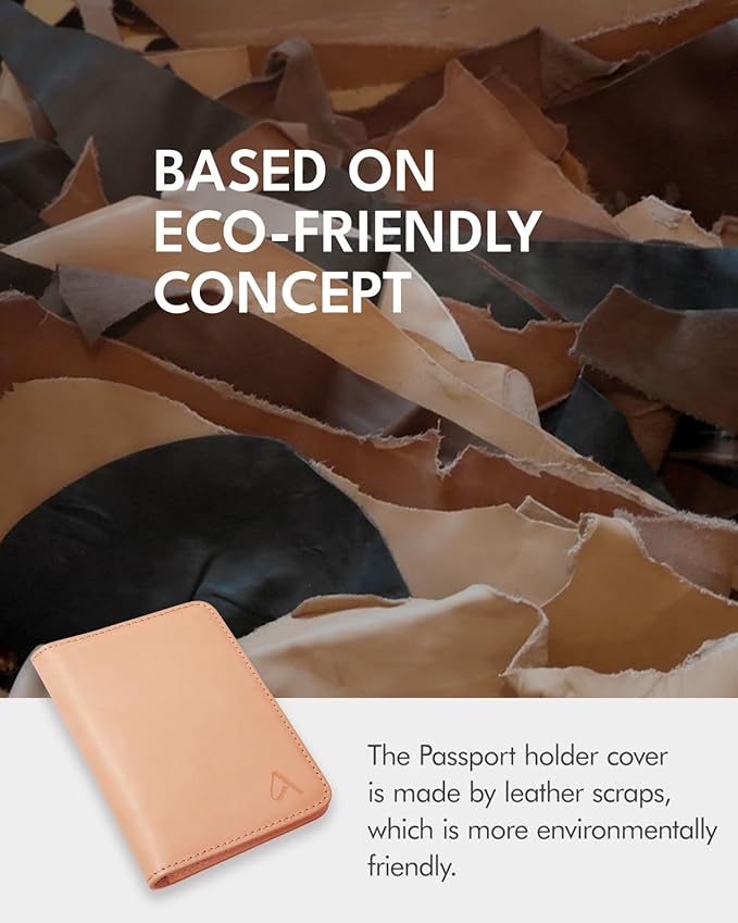 ALLIVE Passport Holder for Travel, Genuine Leather Passport Holder Women Men,Passport Cover,Travel Wallet Must Haves Airport Essentials Travel Gifts Beige