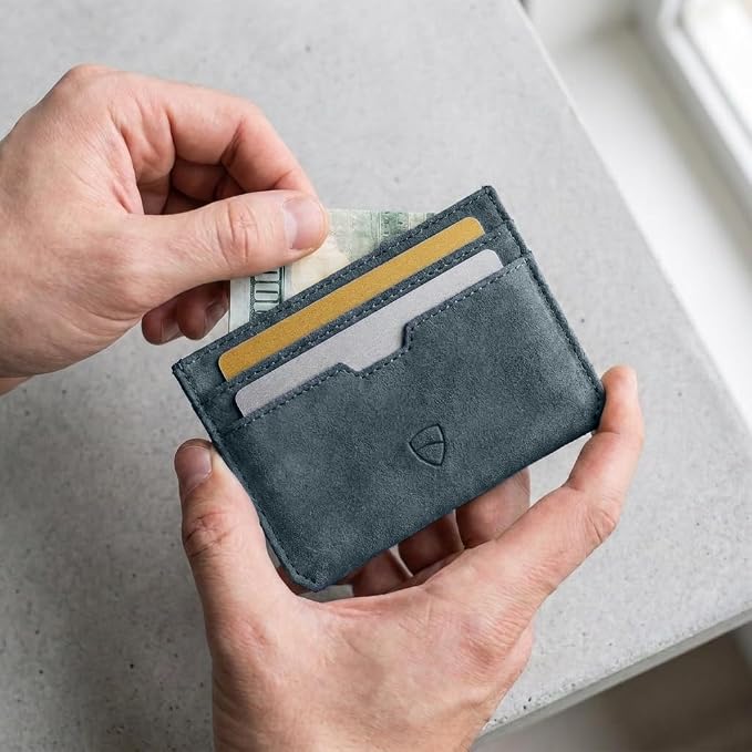 Vaultskin MOORGATE Slim Card Holder – Minimalist Leather Wallet with RFID Blocking, Front Pocket Credit Card Case for Men & Women