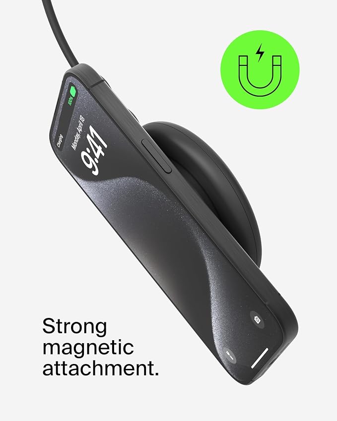 Belkin Magnetic Wireless Charging Pad 15W - MagSafe-Compatible Qi2-Certified Wireless Charging Station, iPhone Charger for Apple iPhone 16, 15, 14, AirPods w/Non-Slip Base, No PSU - Black (2-Pack)