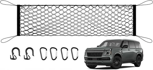 Karltys Cargo Net for Nissan Armada 2025-2026 Trunk Net | Envelope Style Elastic Mesh Net | Heavy Duty Metal Hooks | Nissan Armada Accessories