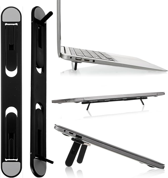 Foldable Keyboard Riser Stand, Self-Adjusting Laptop Feet with Dual Angles Small Computer Stand Portable PP Computer Keyboard Lift for Desk