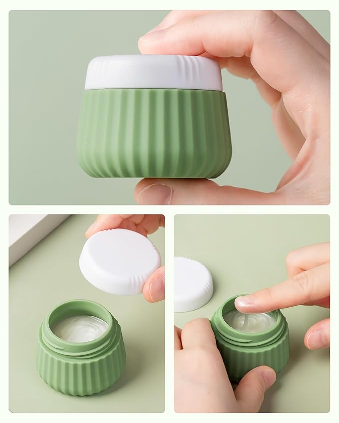 Mrsdry Travel Containers for Toiletries 4 Pack, TSA Approved Travel Size Toiletries, With Clear Bag Leak Proof Silicone Jars, Creams Jars Carrying Small Items