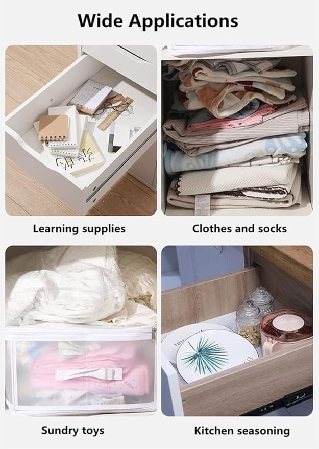 8pcs DIY Plastic Drawer Organizer Adjustable Drawer Dividers for Home Tidy Closet, Socks, Underwear, office school supplies, kitchen utensil tools (Clear Green)