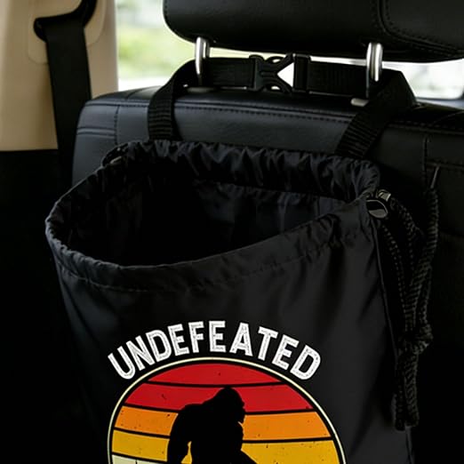 Bigfoot Pattern Car Trash Bag - Waterproof Car Trash Bag Hanging Leakproof Car Garbage Bag - Washable Reusable Trash Bag For Car Interior Hanging Organizer Storage Vehicle Travelling Camping