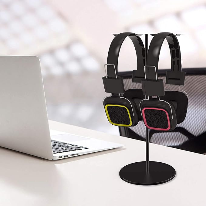 fenlan Aluminum Double Headphone Stand for Desk PC Gaming Headsets Holder, Headphones Stand, Desk Display,Dual Balance