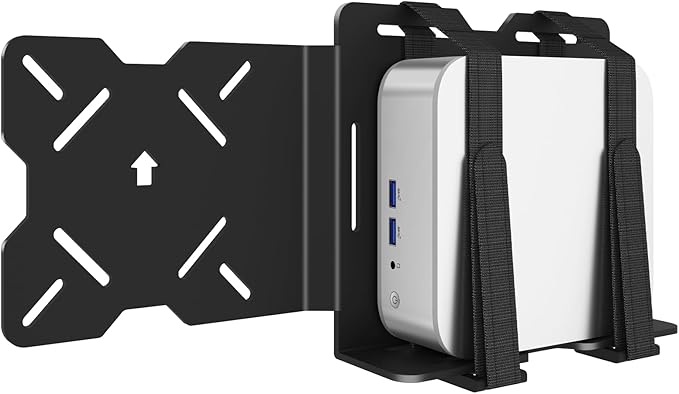 Universal Mount for Geekom Mini PC Mount, for Geekom A6, A5, ?ŽA8, AX8 Max,A9, IT13 Mini PC, Vesa Mount/Connect VESA Arm, Mounts on The Back of a Monitor with Screws, Black