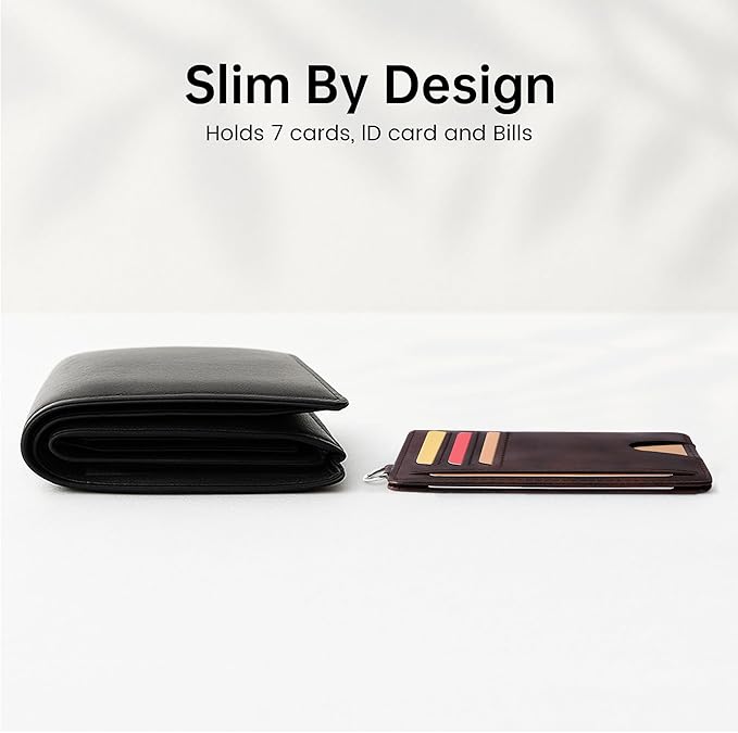 Mayski Slim Wallet, Credit Card Holder for Women, Minimalist Front Pocket RFID Blocking Card Cases, Small Wallet Women Men(MF Brown)