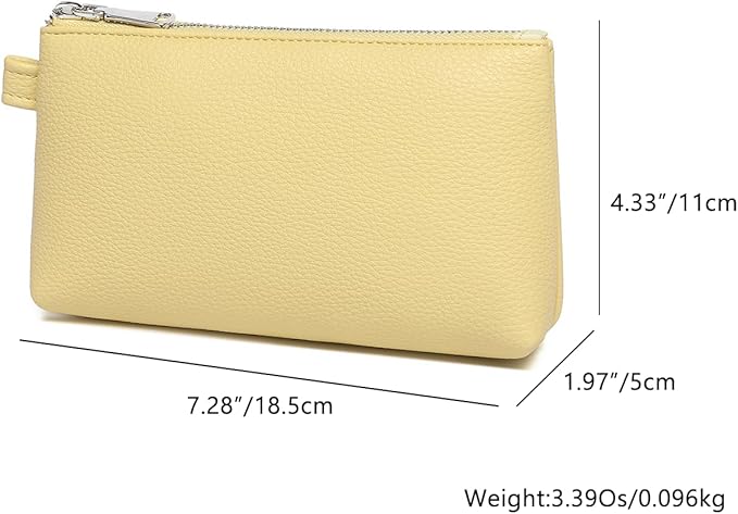PU Leather Makeup Simple and Convenient Handbag Small Exquisite Storage Bag (PU/Pearl Yellow)