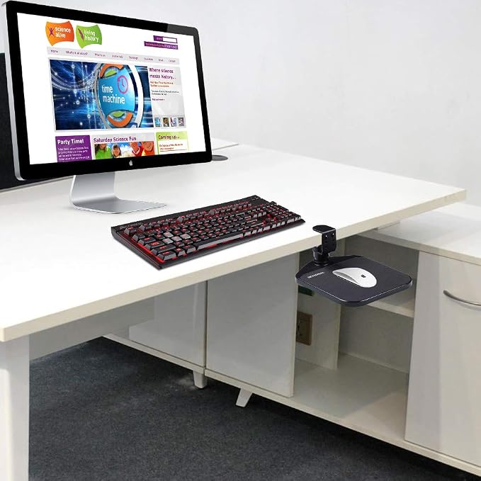 Ergonomic Mouse Platform Under Desk Ergonomic Wrister Mouse Pad (Black)