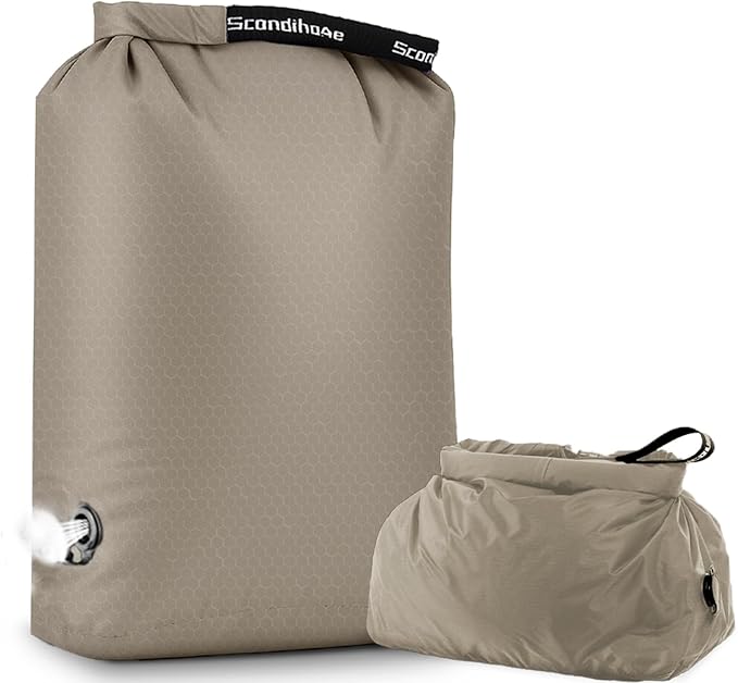 Travel Compression Laundry Bag, Pump-Free Vacuum Space Saver Bag for Dirty Clothes, Reusable Waterproof Wet Dry Bag, Travel Laundry Bag for Luggage, Packing, Suitcase (1 Pcs)(Gray, M)