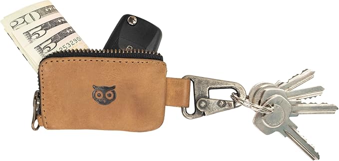 Hide & Drink, Rustic Leather Car Key Holder, Headphone & Charging Cables, Memory Cards, Handmade :: Single Malt Mahogany