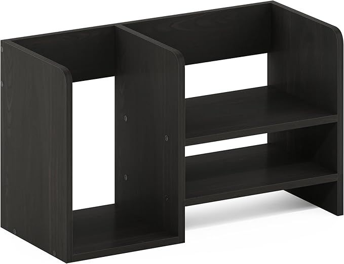 Furinno Hermite Wood Desktop Book and Home Office Supplies Storage Organizer, Espresso