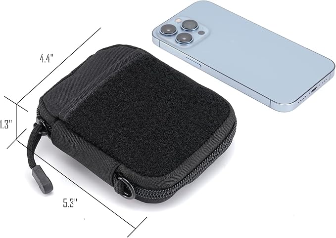 Sayram EDC Pouch, Pocket Organizer, Mighty Pouch for Men, EDC Bags with Patches, Small Tool Pouch with D-Ring