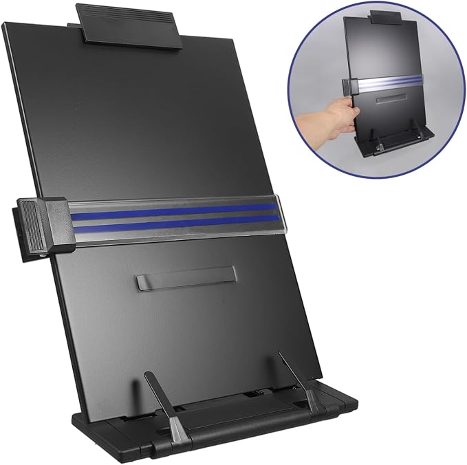 Adjustable Document Holder Stand for Reading and Typing Portable Copy Holder with Adjustable Angles for Office School and Home Use Lightweight and
