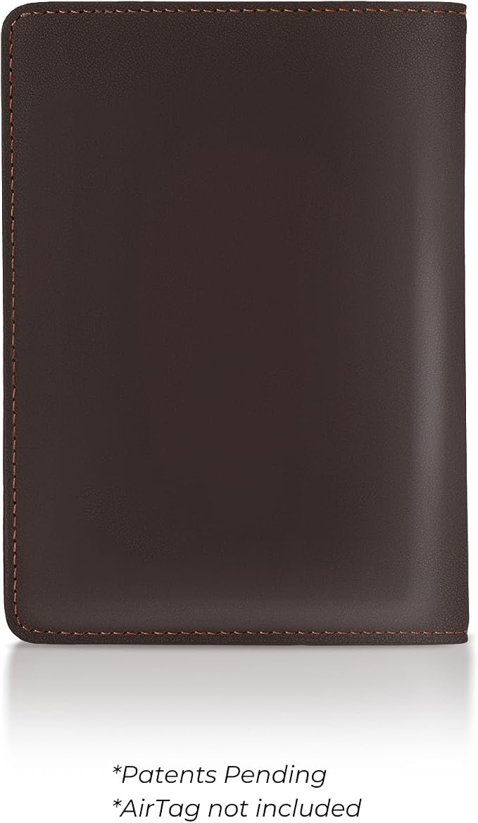 Kings Loot Passport Holder Wallet – RFID Blocking Leather Travel Wallet with Built-in Airtag Holder – Holds 1-6 Cards & Passport – Easy Pull Tab – Slim & Stylish Wallets (Truffle)